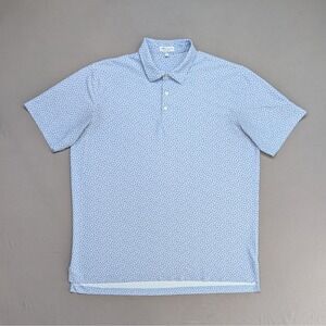 Peter Millar Summer Comfort XL Polo Blue Print Greenbrier Logo